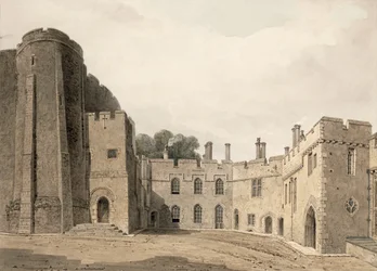 La cour intérieure du château de Berkeley, Gloucestershire, vue vers le nord-est, 1822